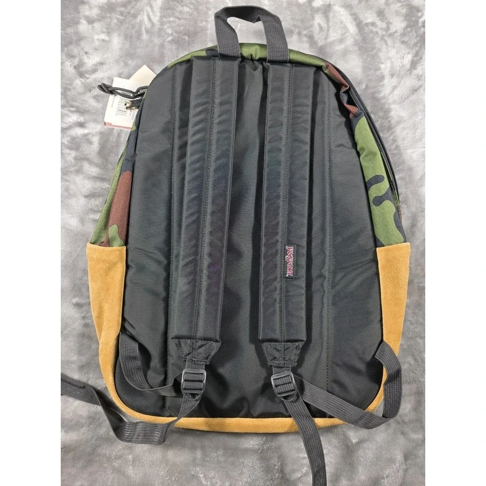 NWT Jansport Super Suede New Olive Camo Sherpa Backpack 25L‎ 16.75H x 13L x 8.5D